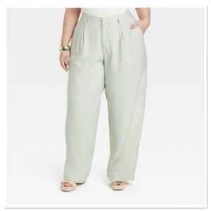 A New Day Womens High-rise Straight Pants Size 16 Mint Green‎